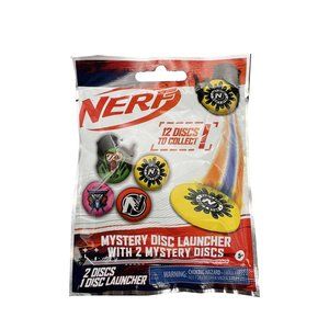 NERF Mystery Disc Launcher Pack with 2 Mystery Discs in each Pack, Ages 5+